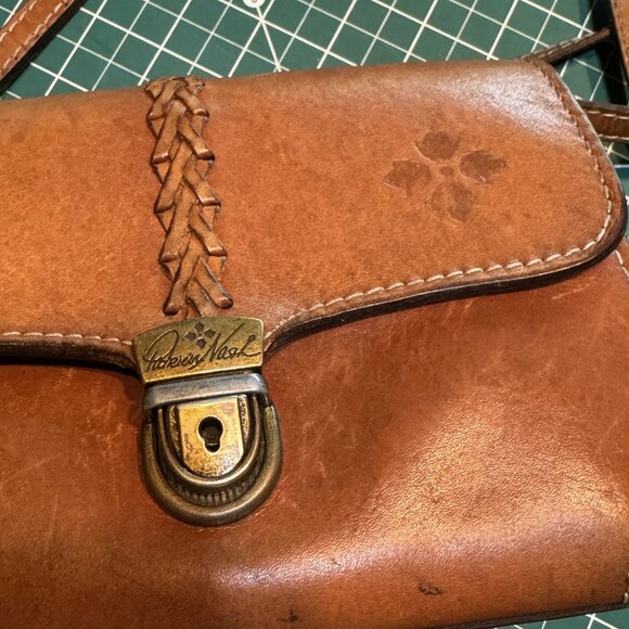 Patricia Nash Bianco Crossbody Organizer Clutch Brown Leather Shoulder Bag - Picture 4 of 13